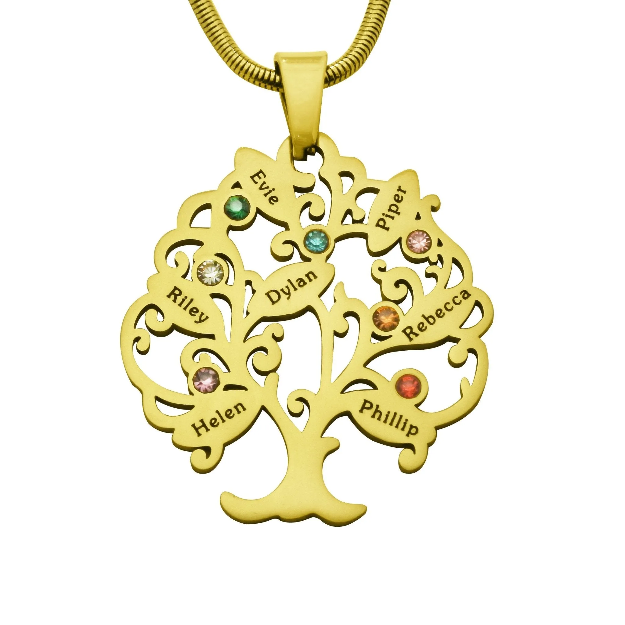 Tree of My Life Necklace with Birthstones