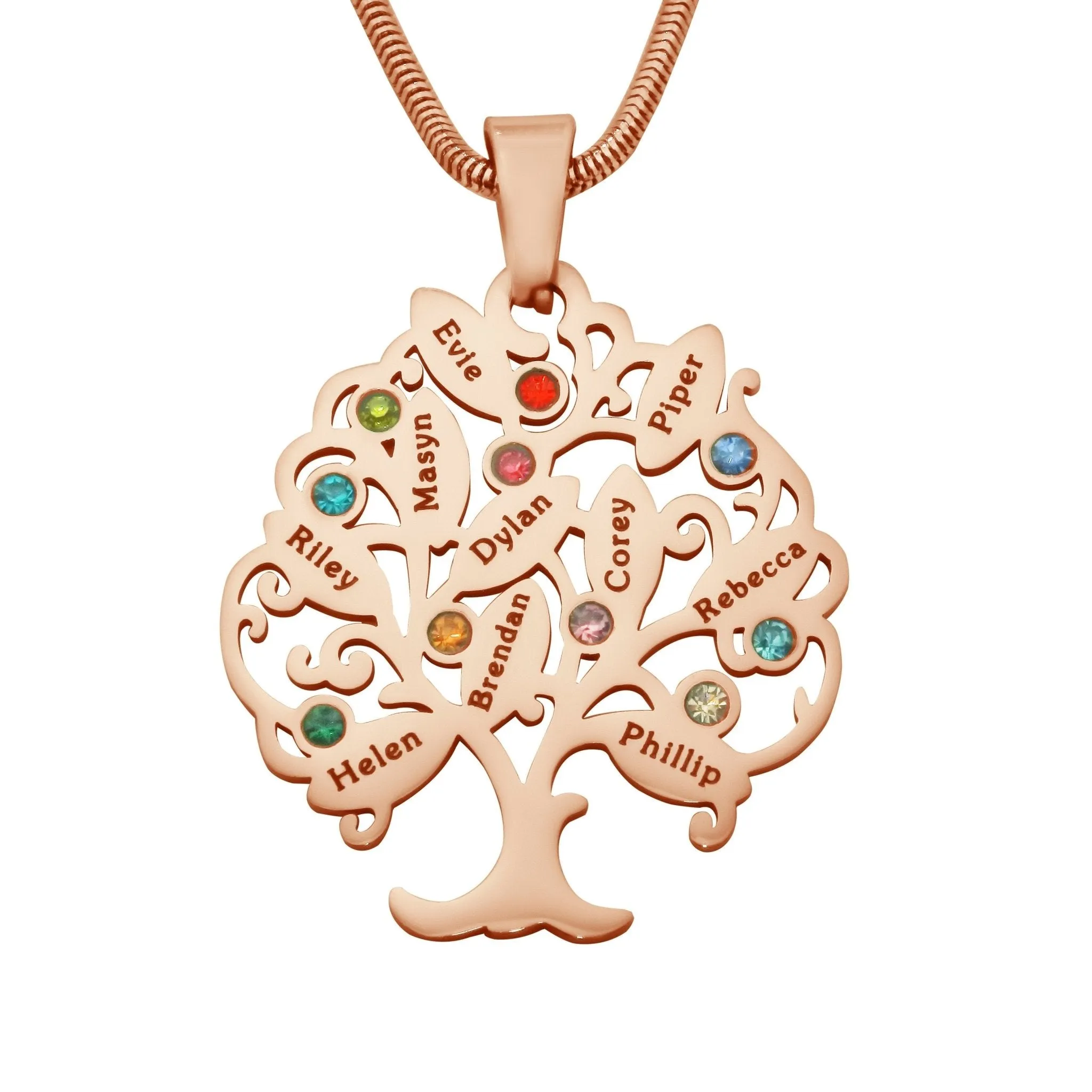 Tree of My Life Necklace with Birthstones