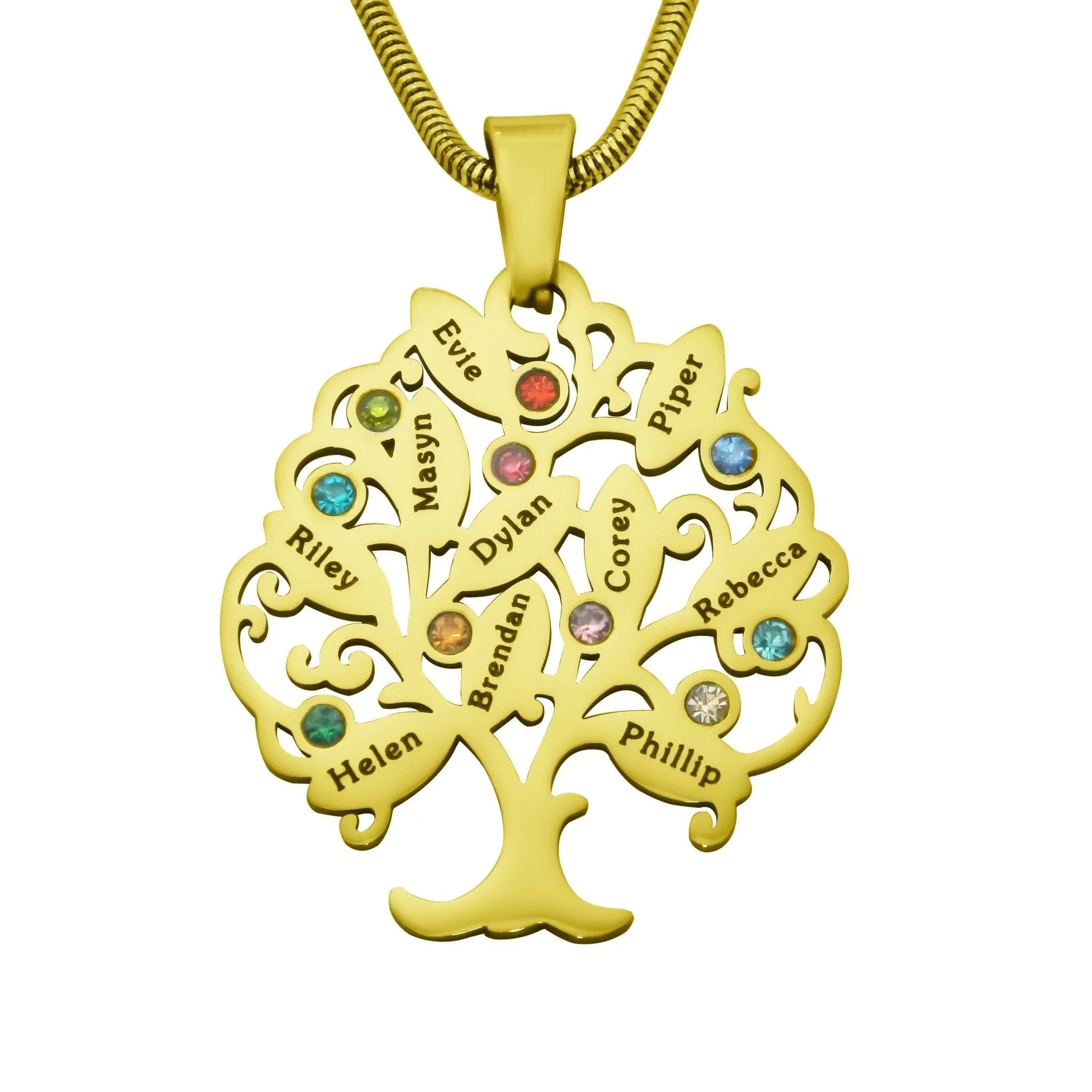 Tree of My Life Necklace with Birthstones