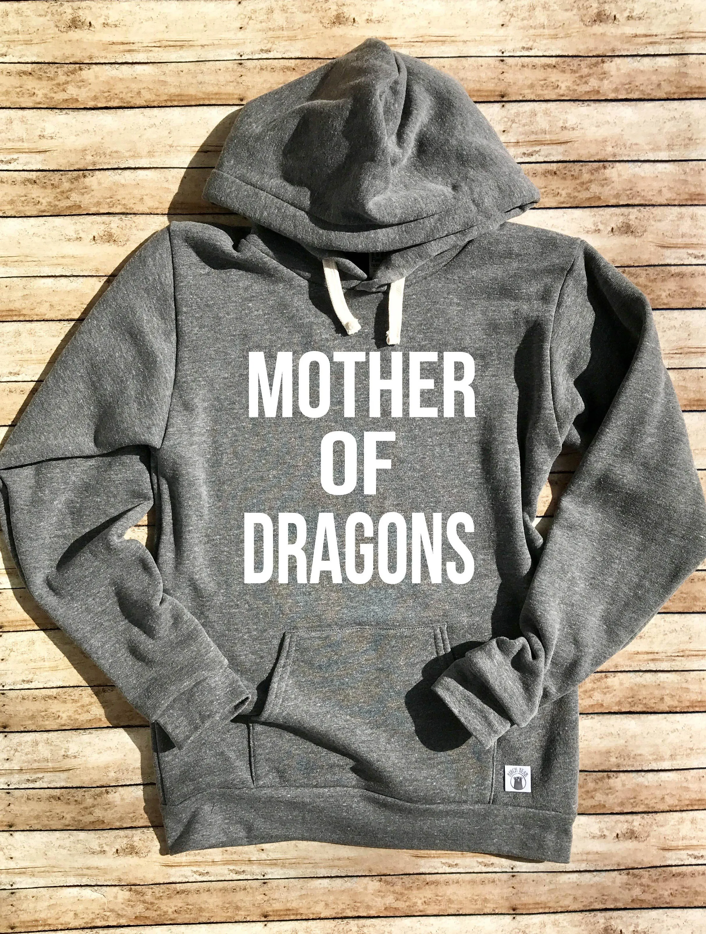 Triblend Fleece Pullover Hoodie Mother Of Dragons - Funny Mom