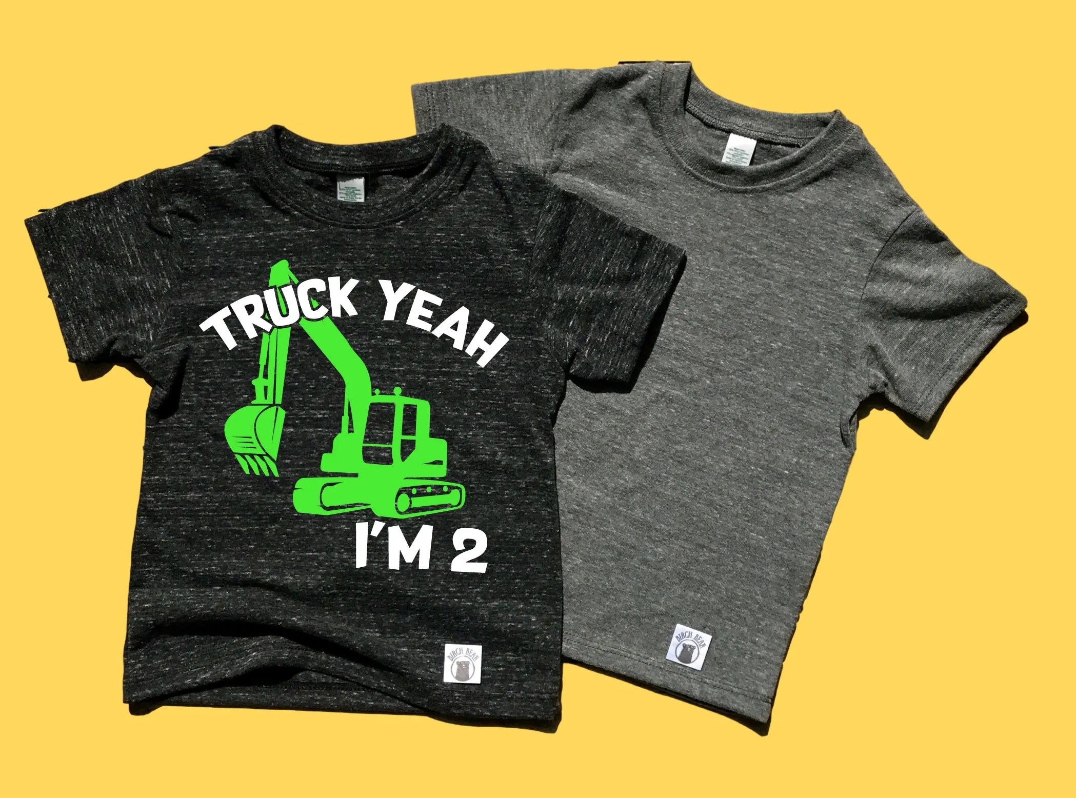 Truck Yeah Excavator Birthday Shirt | Kids Birthday Shirt