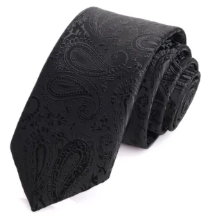 Tuxedo Black Paisley Print Neck Tie