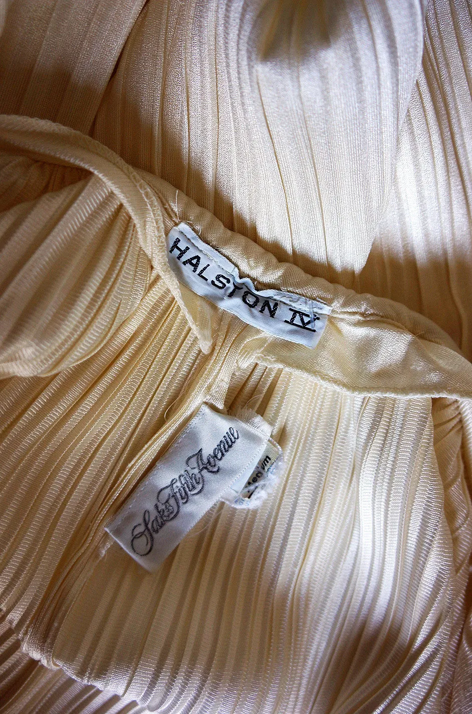 TWO 1970s Halston Grecian Wrap Gowns