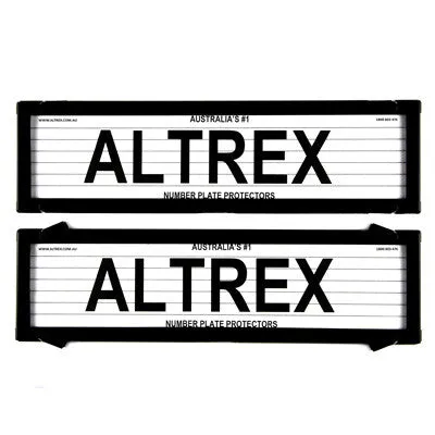 Ultimate 5000 Dual Slimline Black Number Plate Covers With Lines - Swing Clip - 6VSL