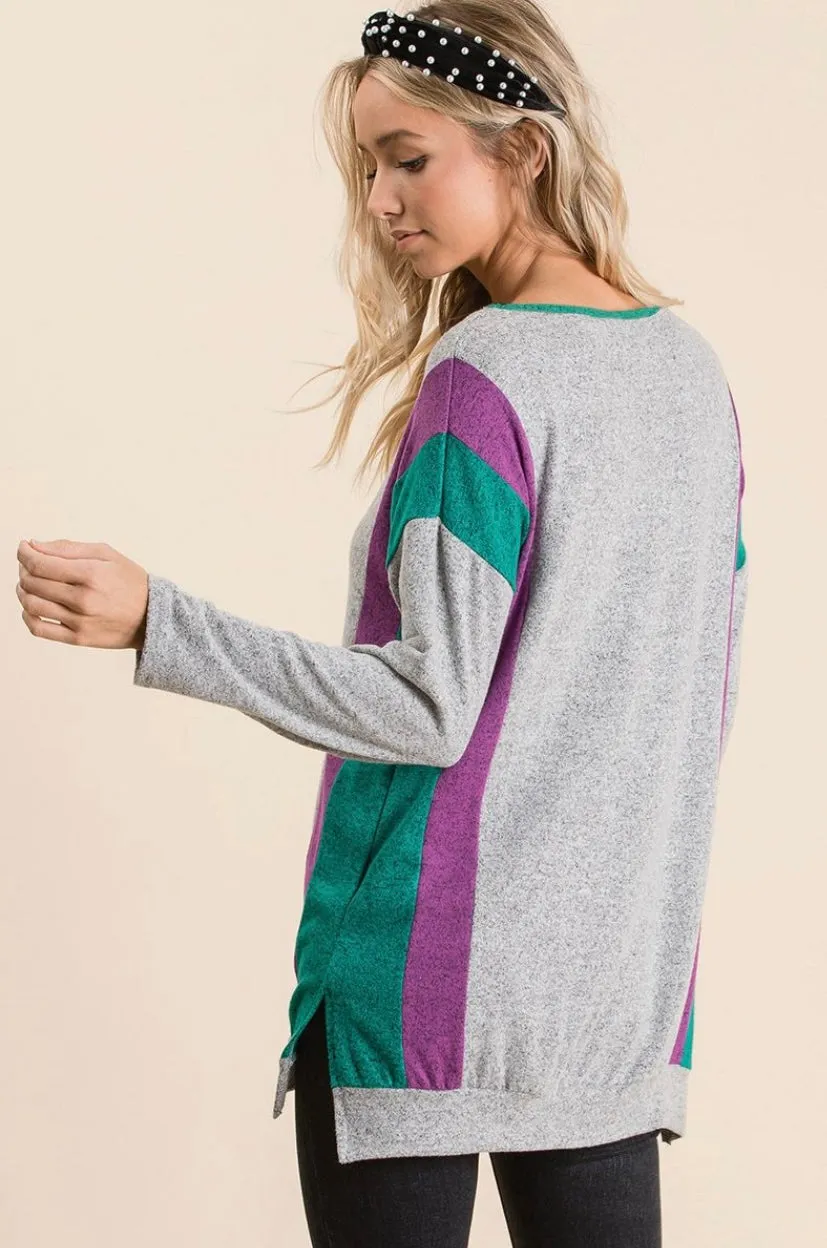 Ultra Soft Color Block Pullover - 2 colors