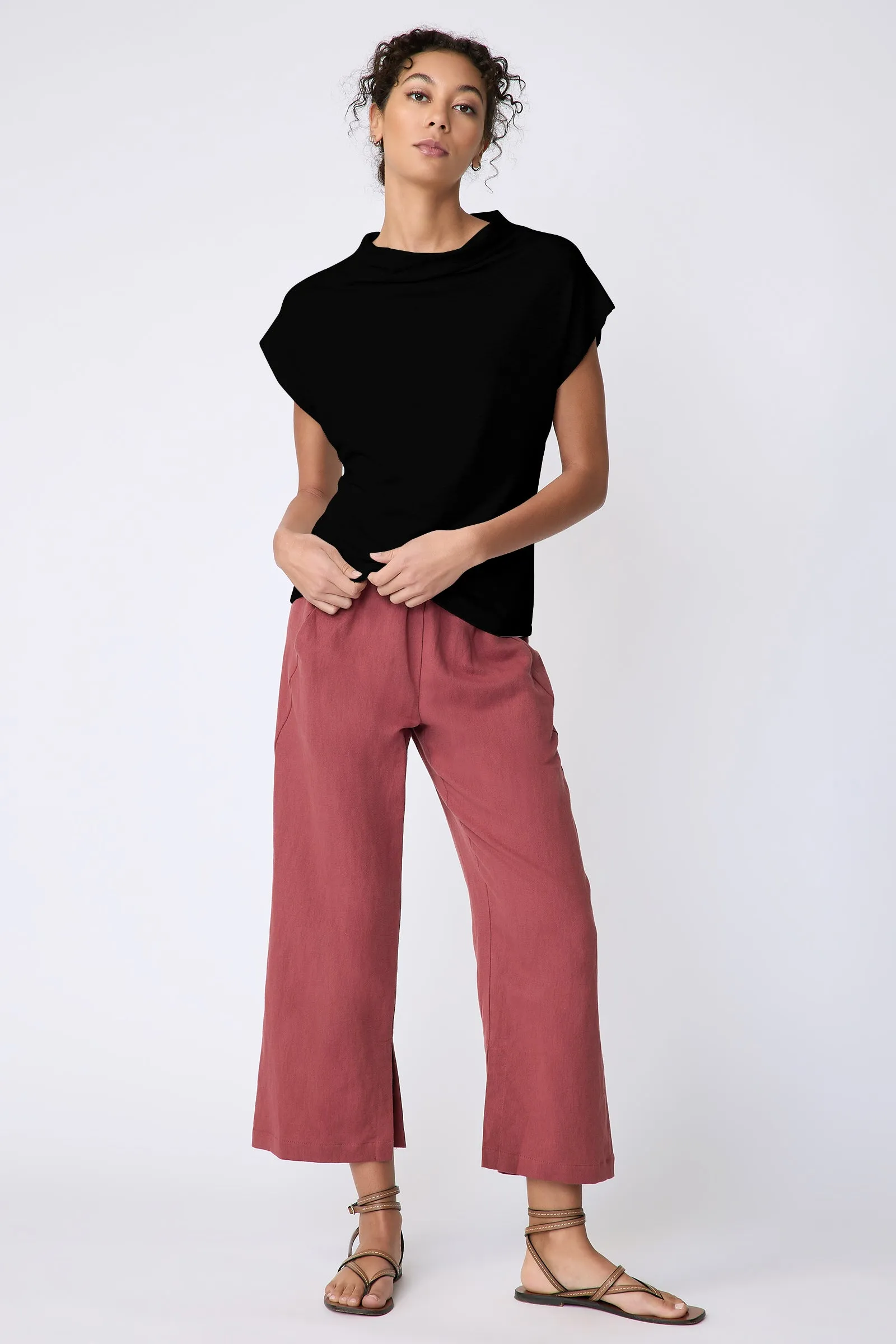 Uma Cowl Tee - Black