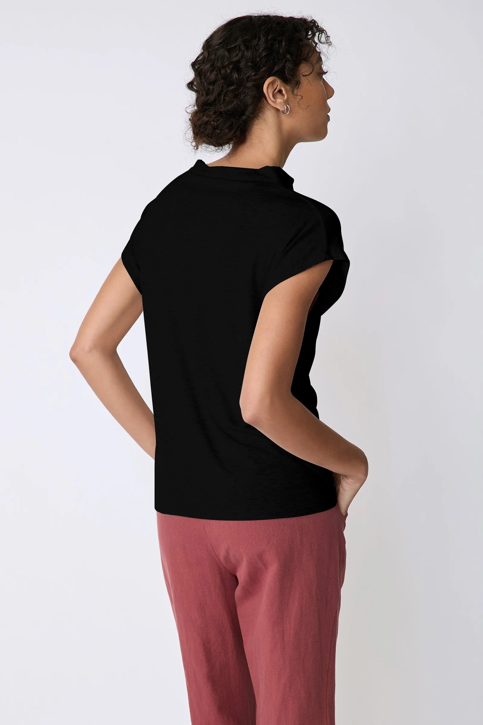 Uma Cowl Tee - Black