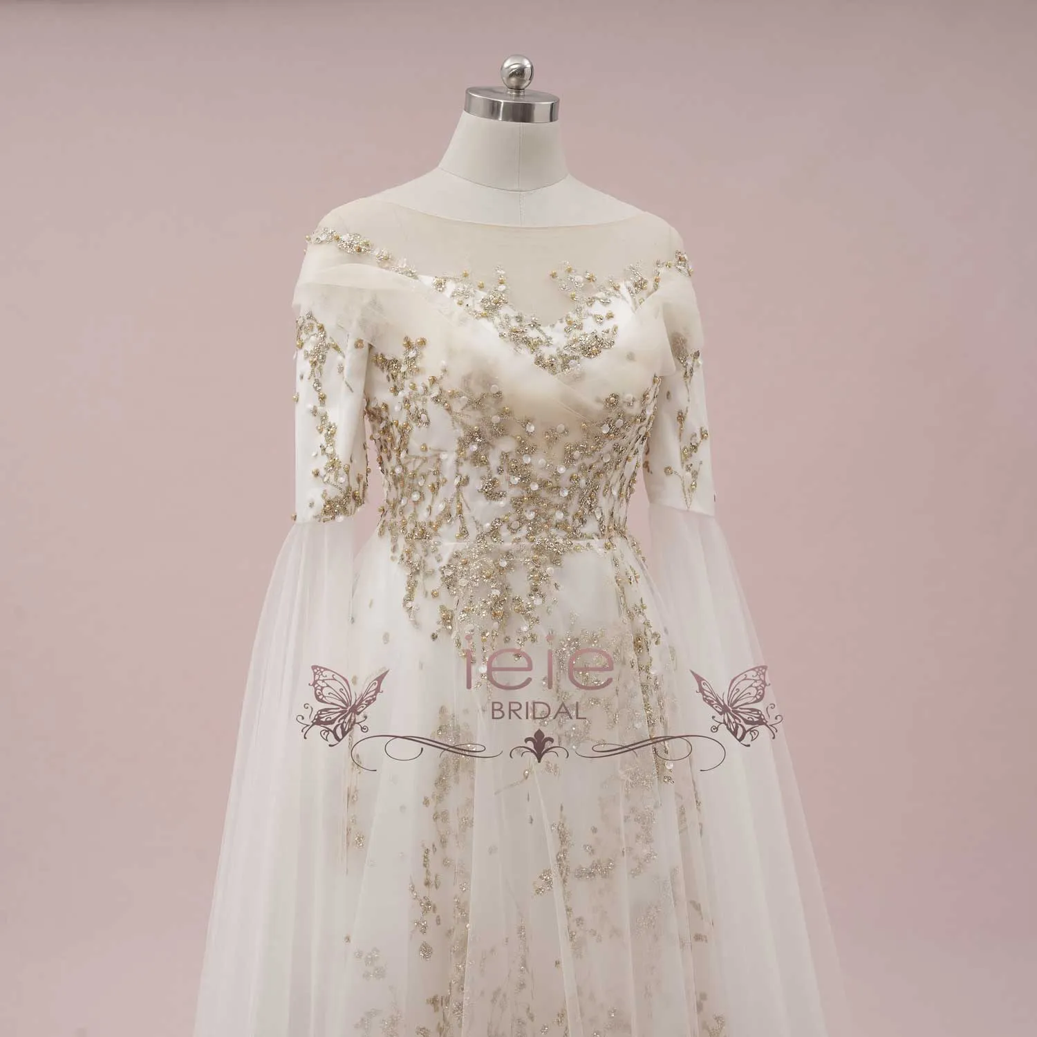 Unique Gold Celestial Medieval Wedding Dress ANNORA