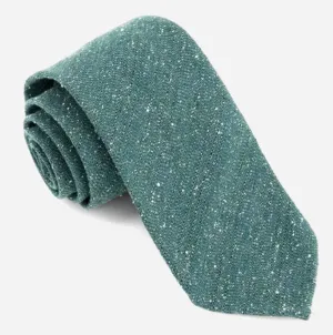 Unlined Textured Solid Hunter Green Tie