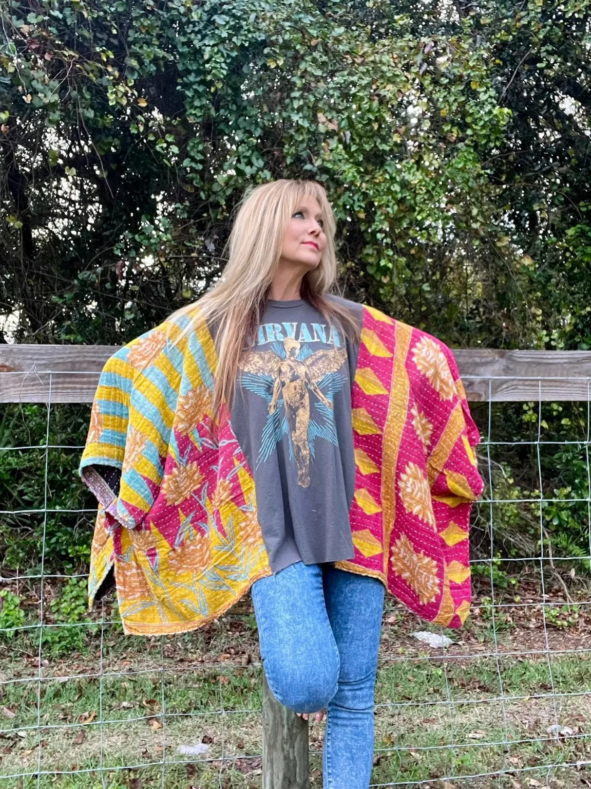 Upcycled Festival Poncho Nirvana