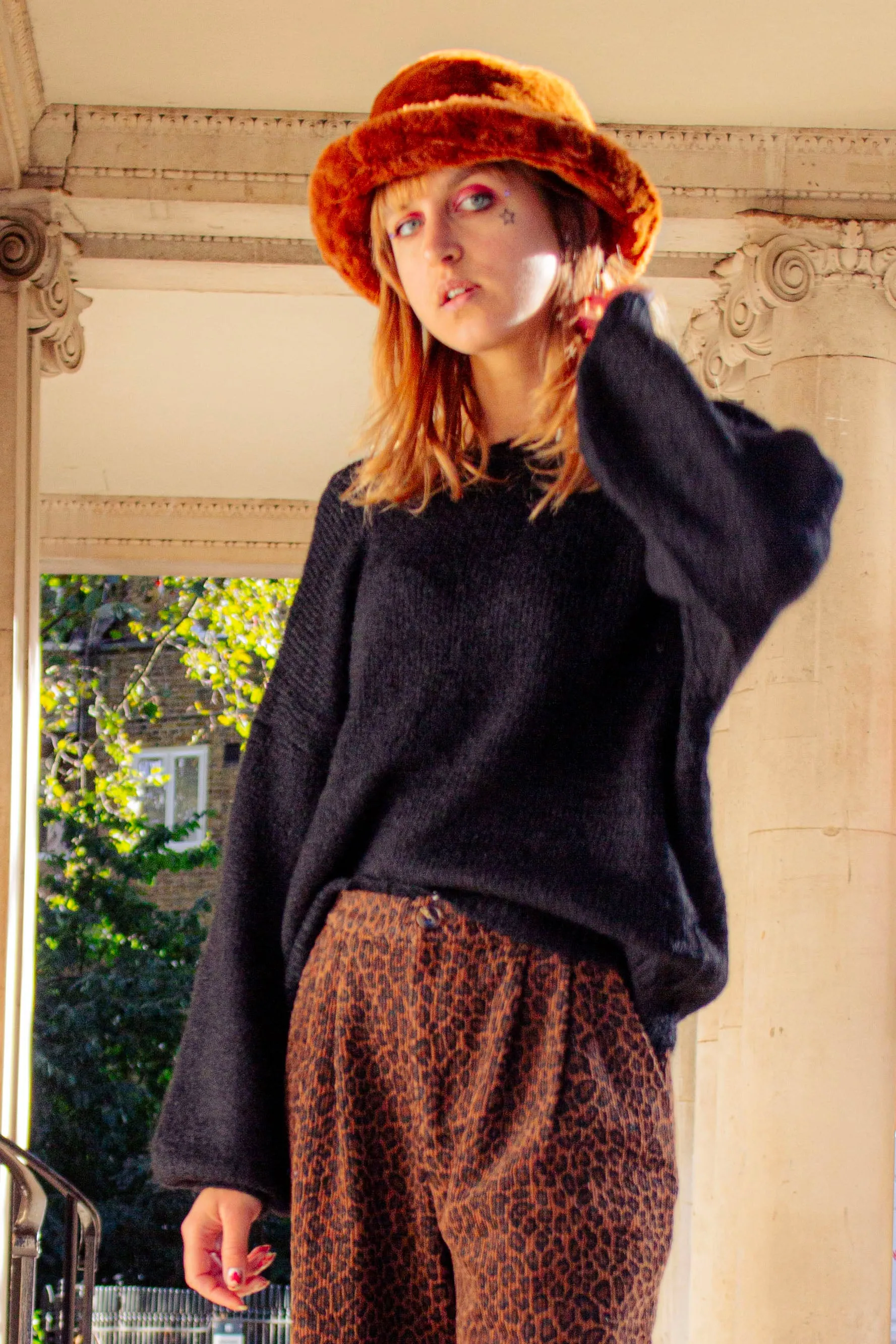 V Cut Ribbon Tie Jumper