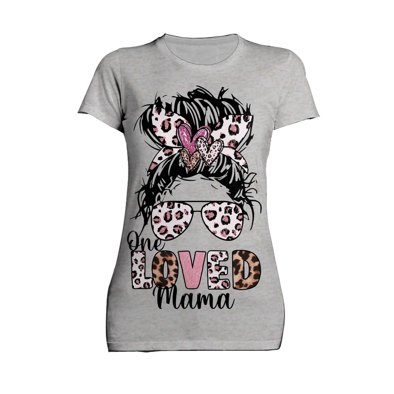 Valentine Retro One Love Mama Animal Print Women's T-shirt