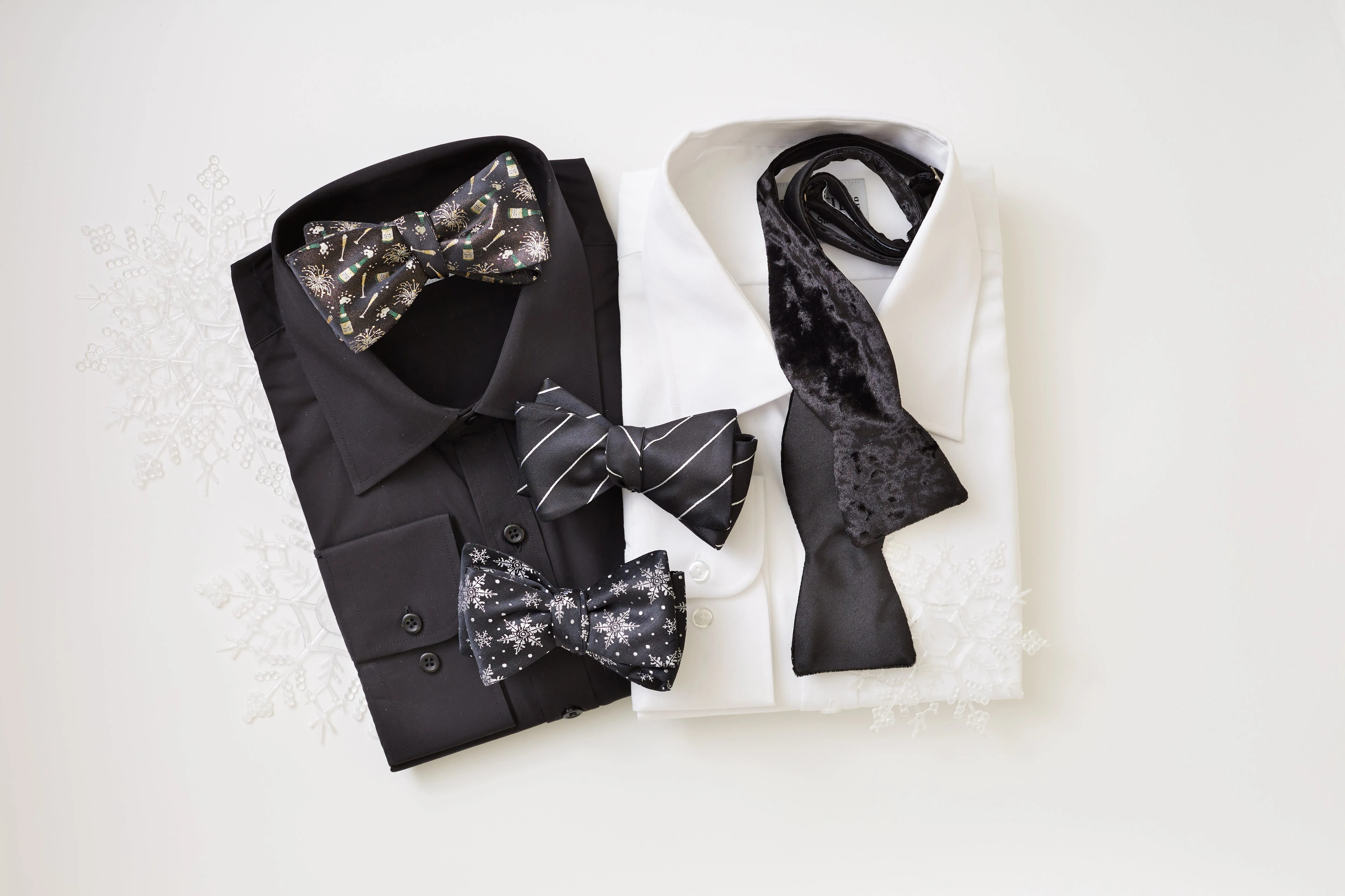Velvet Black - Reversible bow ties