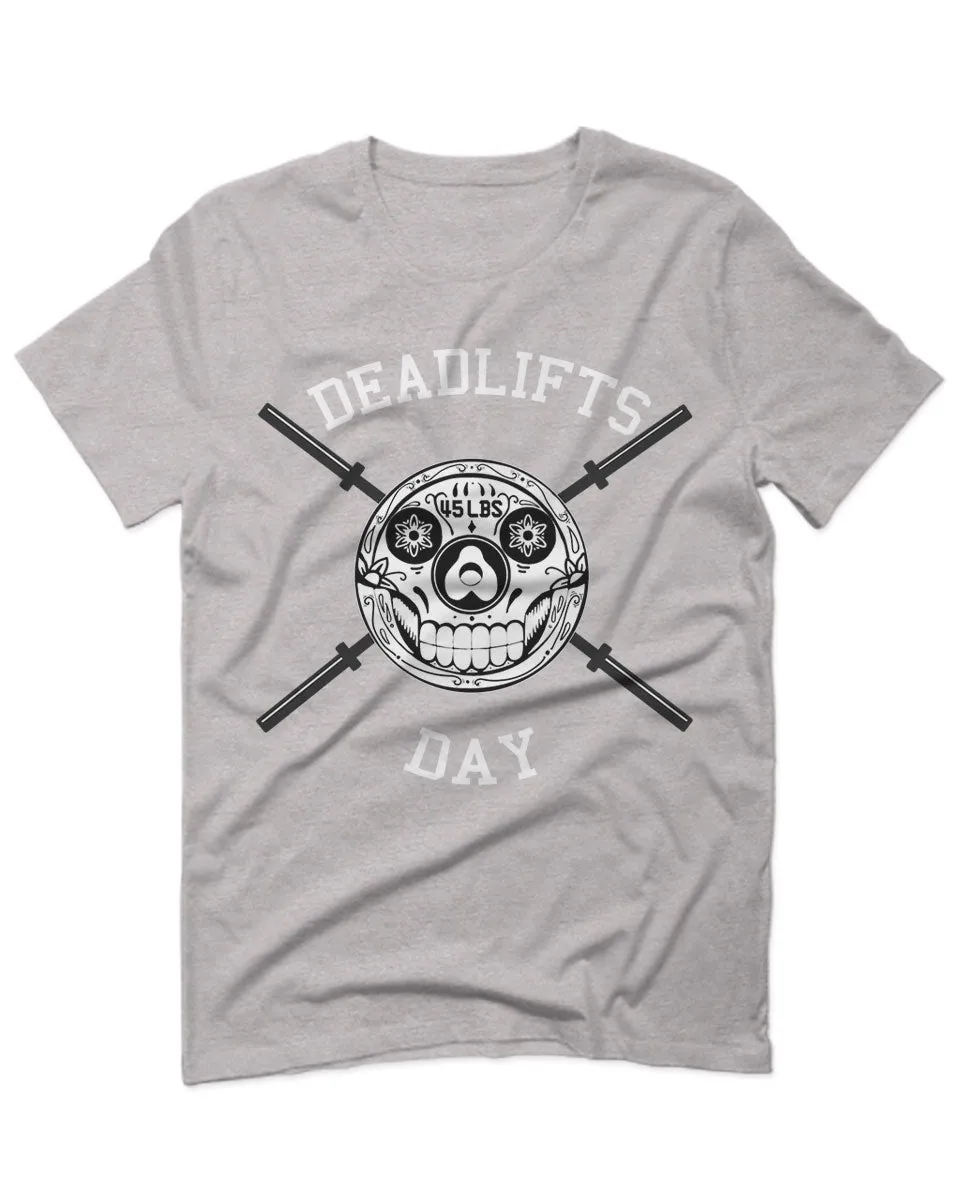 VICES AND VIRTUESS Front Graphic Skull Deadlifts Day Fitness Gym Tough Workout For men T Shirt