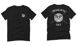 VICES AND VIRTUESS Funny Graphic Skull Deadlifts Day Fitness Gym Tough Workout For men T Shirt