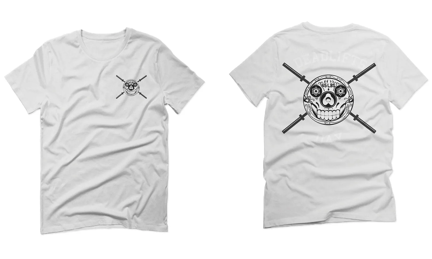 VICES AND VIRTUESS Funny Graphic Skull Deadlifts Day Fitness Gym Tough Workout For men T Shirt