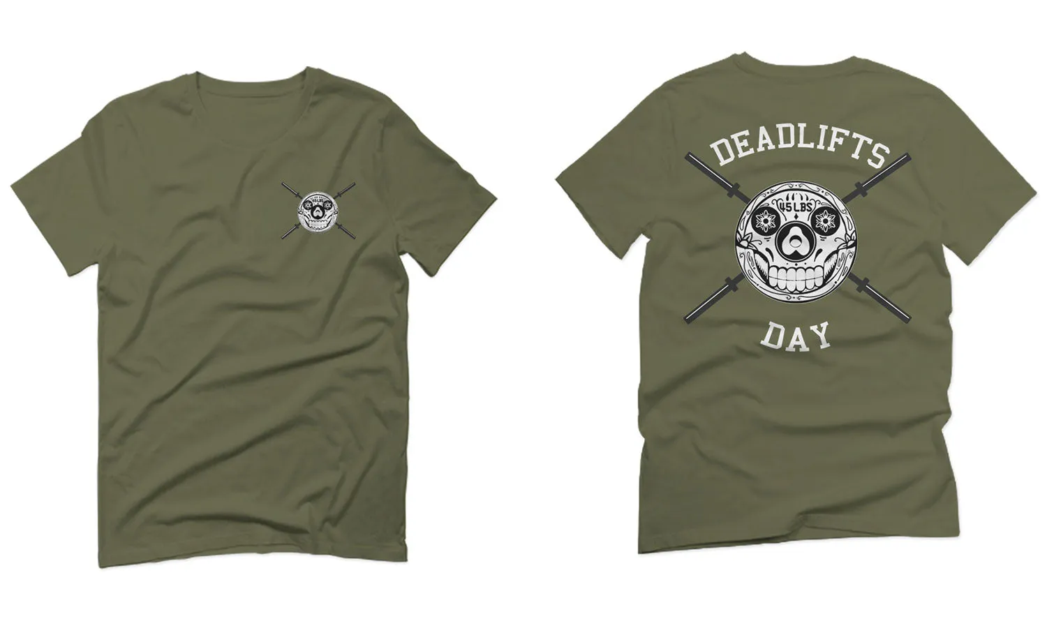 VICES AND VIRTUESS Funny Graphic Skull Deadlifts Day Fitness Gym Tough Workout For men T Shirt