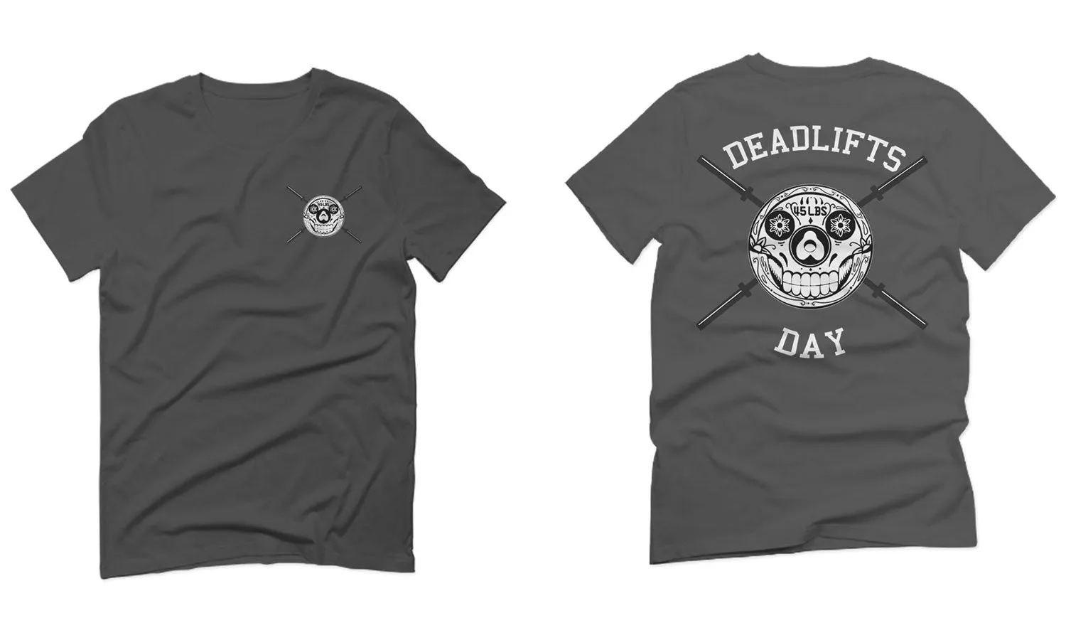 VICES AND VIRTUESS Funny Graphic Skull Deadlifts Day Fitness Gym Tough Workout For men T Shirt