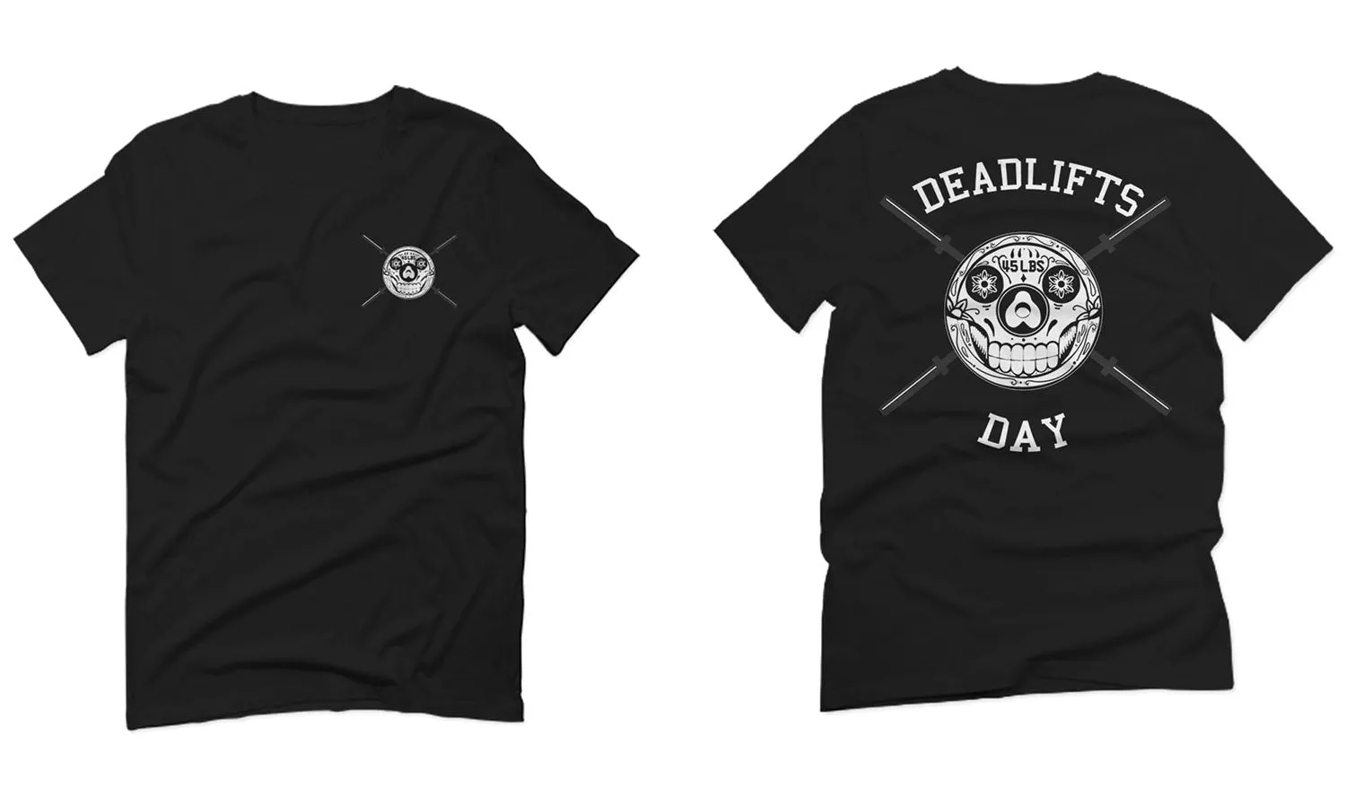 VICES AND VIRTUESS Funny Graphic Skull Deadlifts Day Fitness Gym Tough Workout For men T Shirt