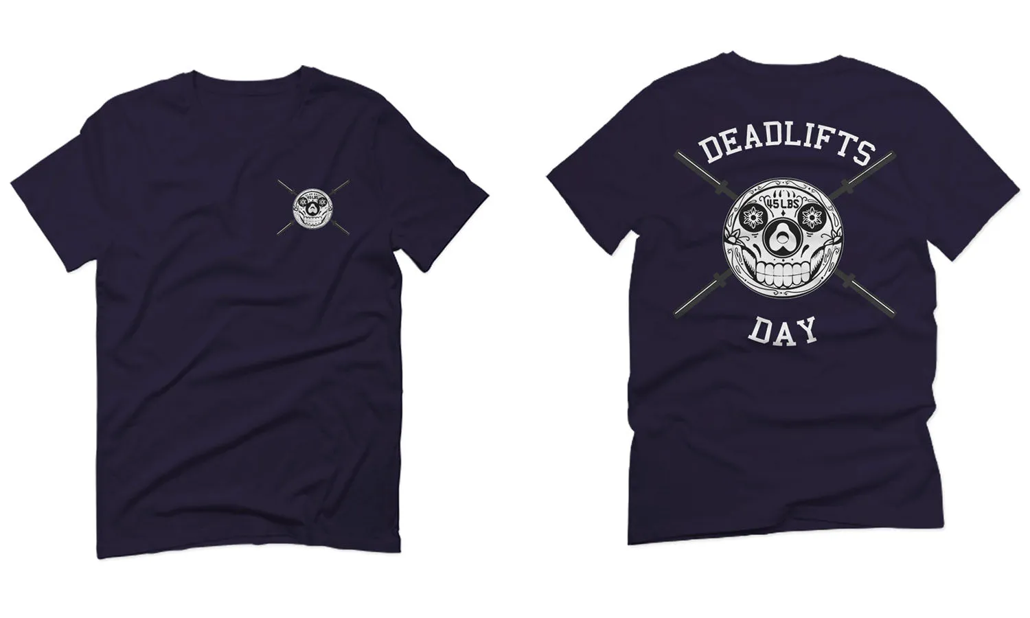 VICES AND VIRTUESS Funny Graphic Skull Deadlifts Day Fitness Gym Tough Workout For men T Shirt