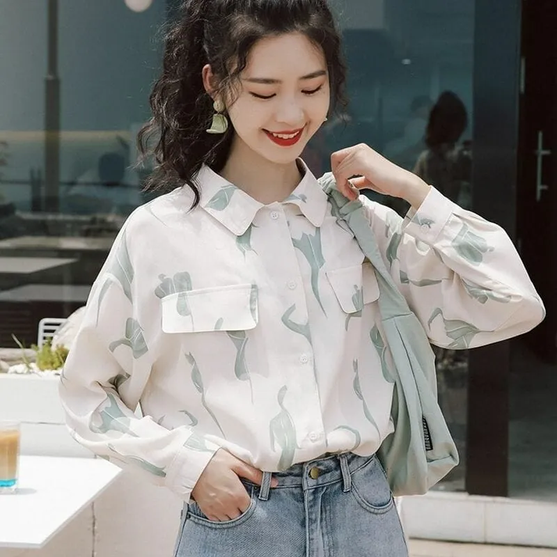 Vintage Style Cherries Long Sleeve Shirt