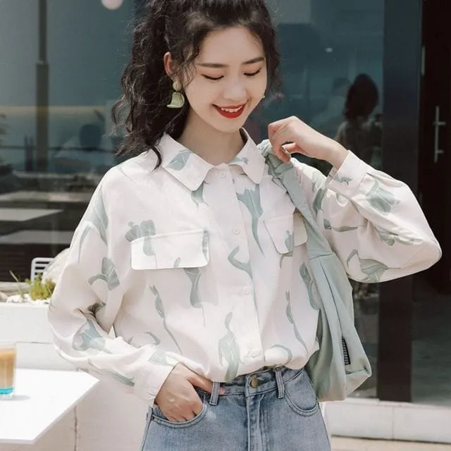 Vintage Style Cherries Long Sleeve Shirt
