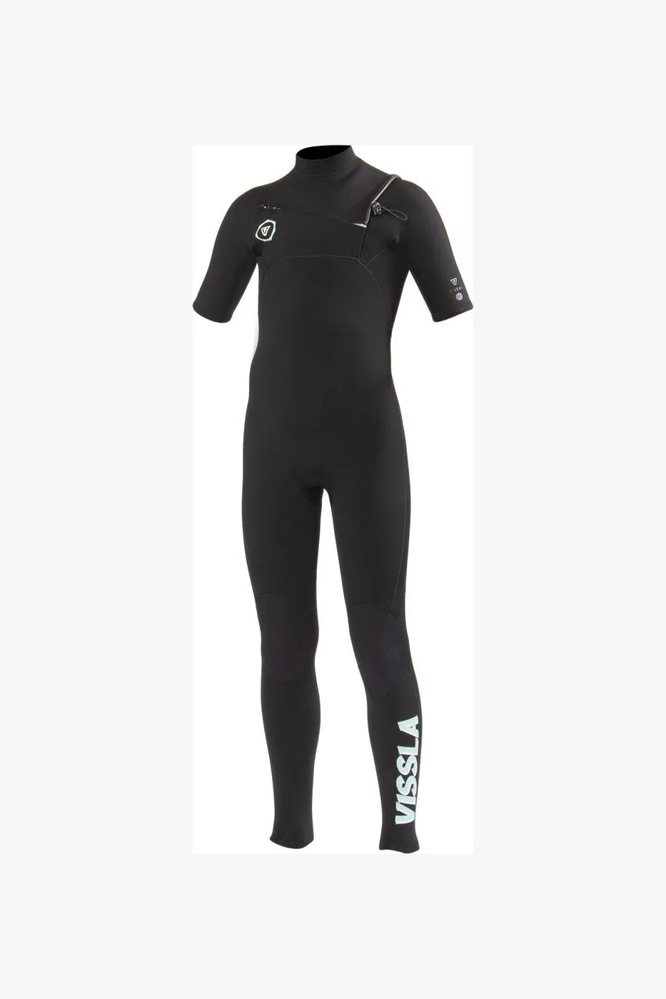 VISSLA 7 SEAS BOYS 2-2 SHORT SLEEVE FULL WETSUIT - BLACK