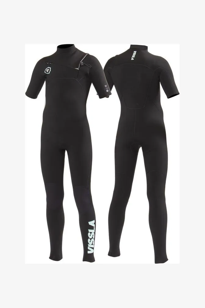 VISSLA 7 SEAS BOYS 2-2 SHORT SLEEVE FULL WETSUIT - BLACK