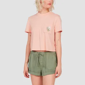 Volcom Pocket Dial T-Shirt Hazey Pink - Womens