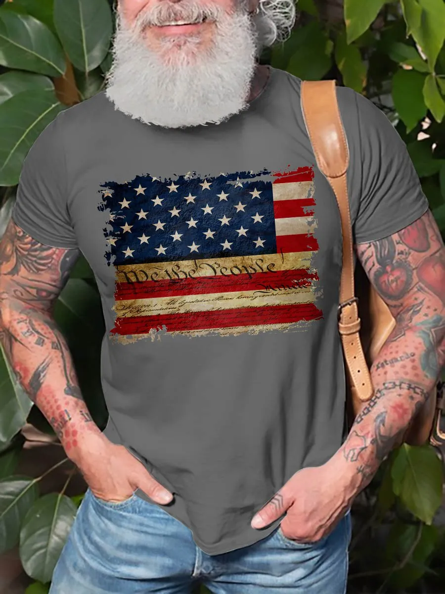 We The People Flag Graphic Short Sleeve  T Shirt