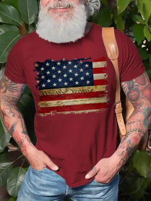 We The People Flag Graphic Short Sleeve  T Shirt