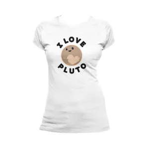 Weird Science I Love Pluto Official Women's T-shirt (White)