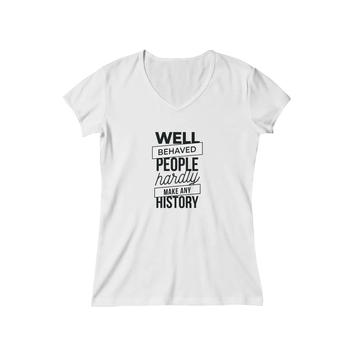 WELL-BEHAVED PEOPLE <br>baby rib short sleeve <br>V-neck tee