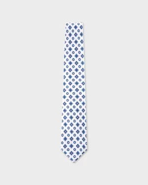 White And Blue Pattern Tie