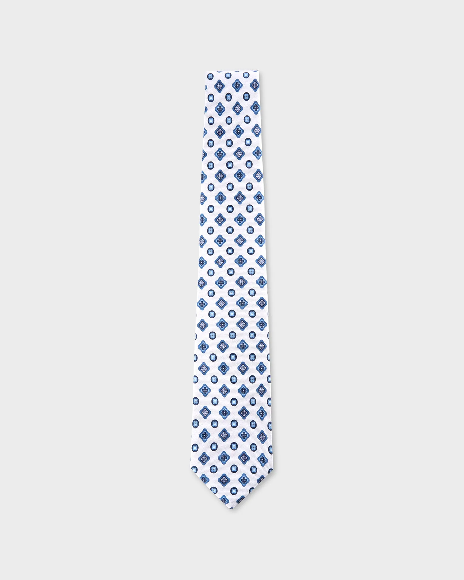 White And Blue Pattern Tie