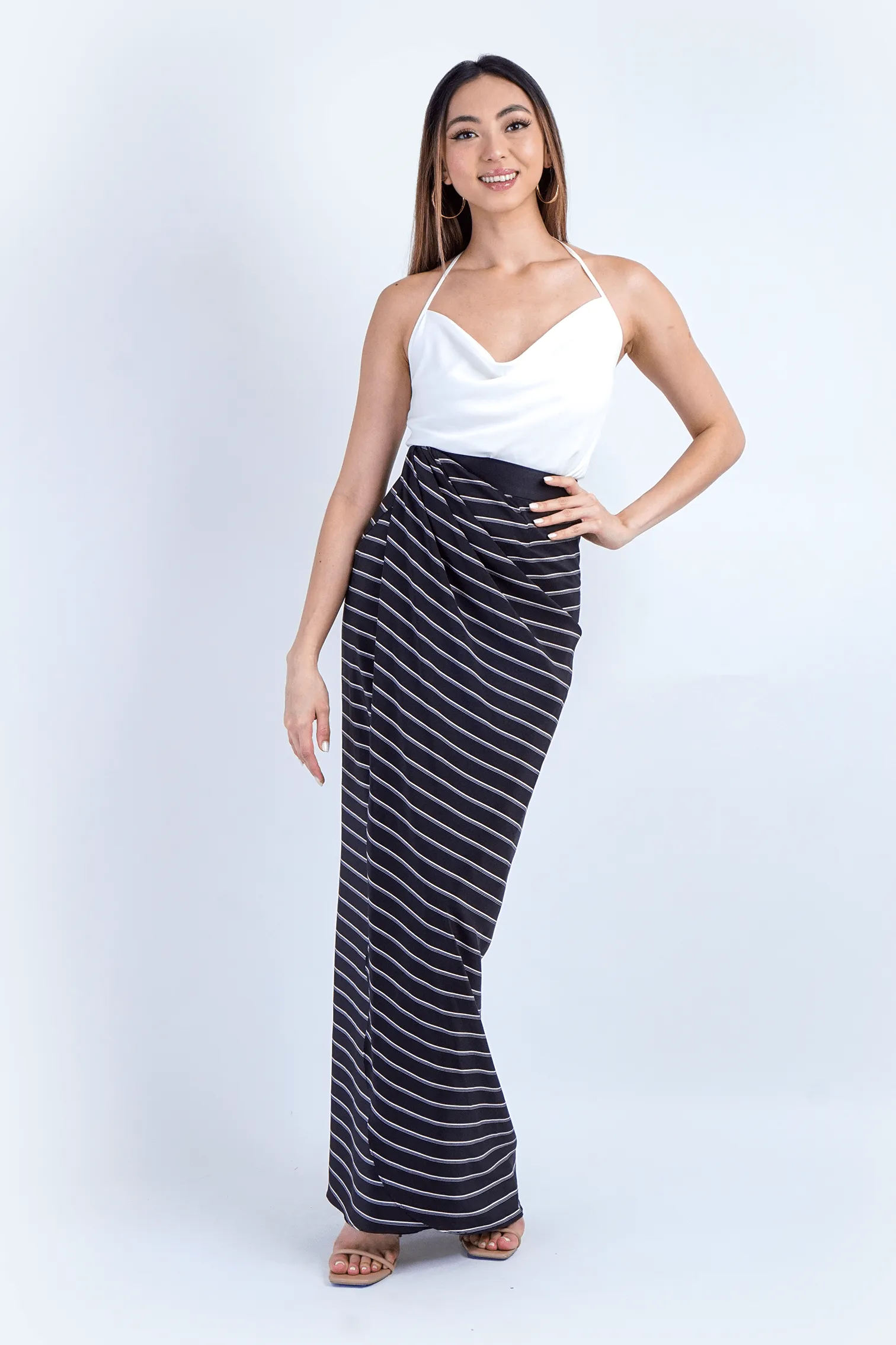 White Colina Cowl Neck Top