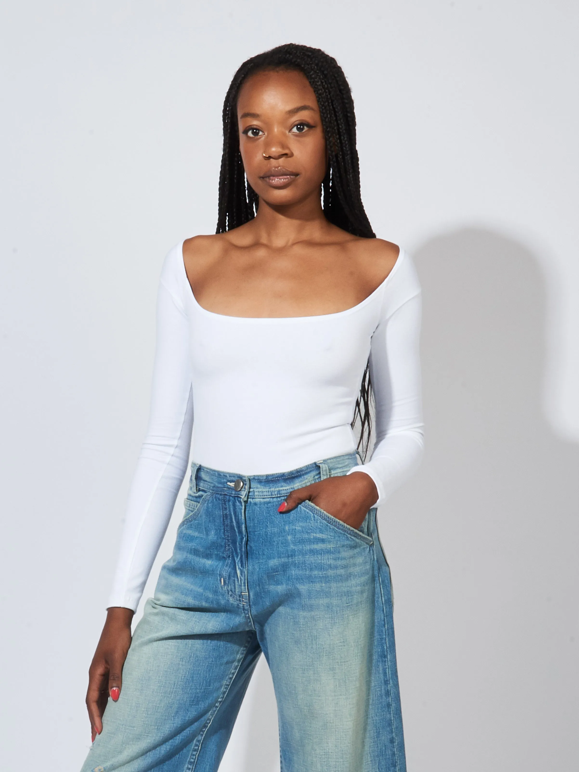 White El Tigre L/S Bodysuit