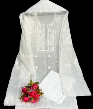 White Kota Doria Suit Set