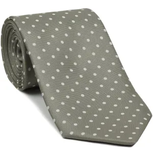 White on Silver Brown Macclesfield Printed Silk Tie MCDT-16