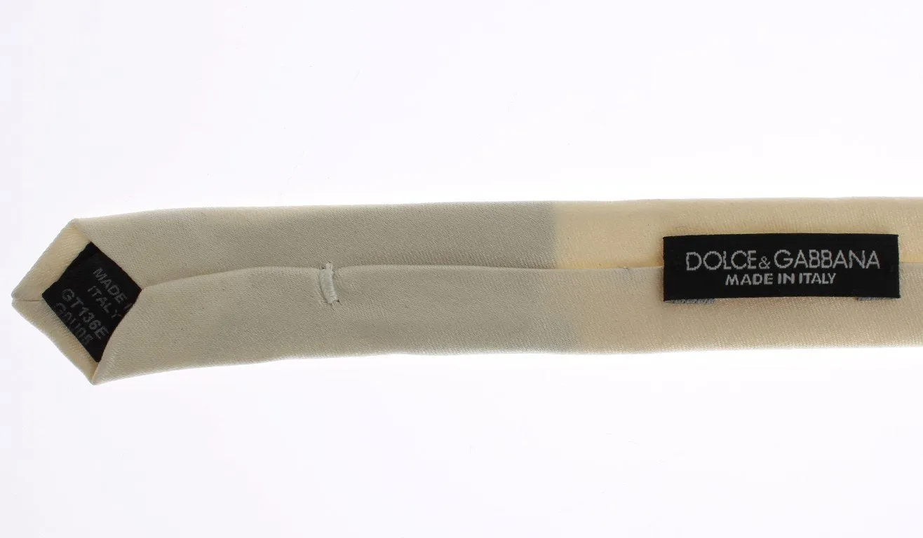 White Solid Silk Skinny Tie