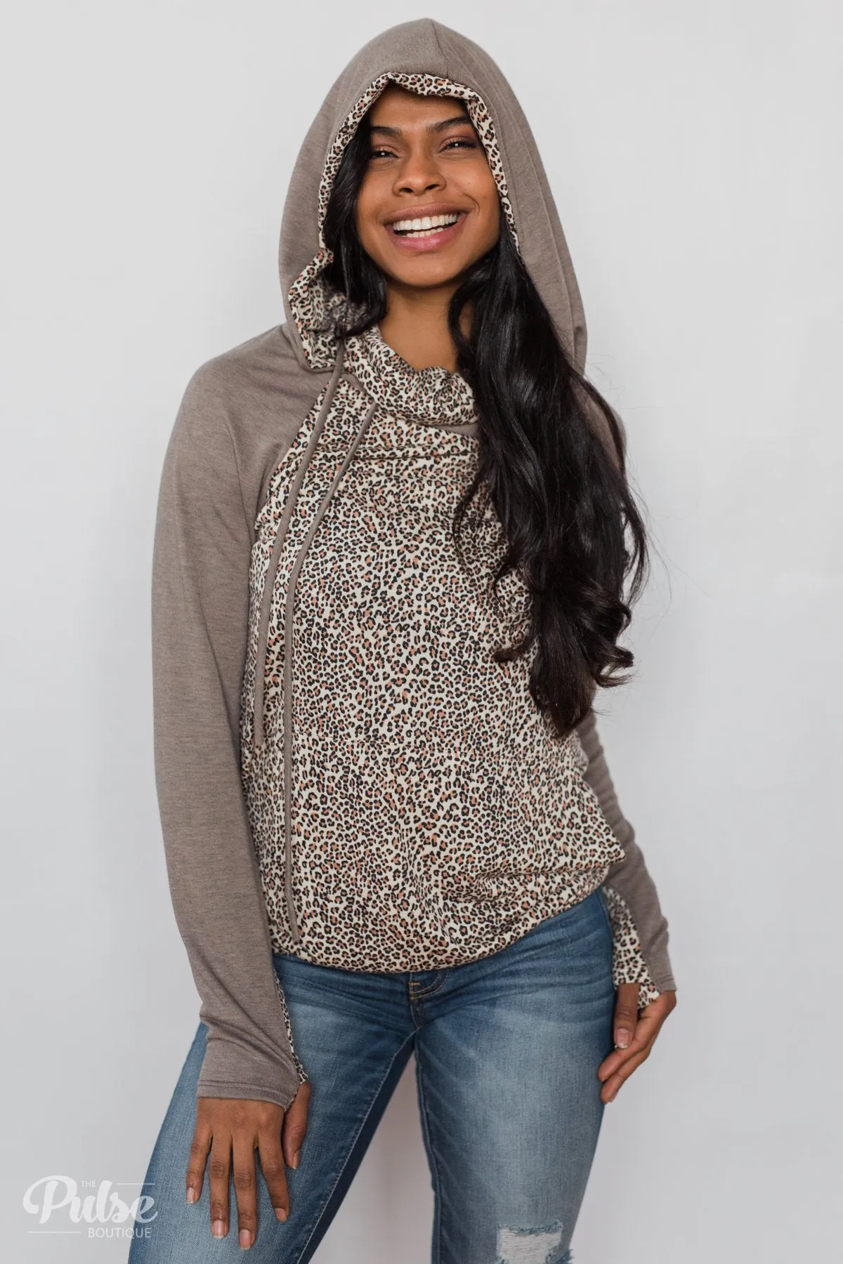 Wild Thing Leopard Hoodie- Mocha