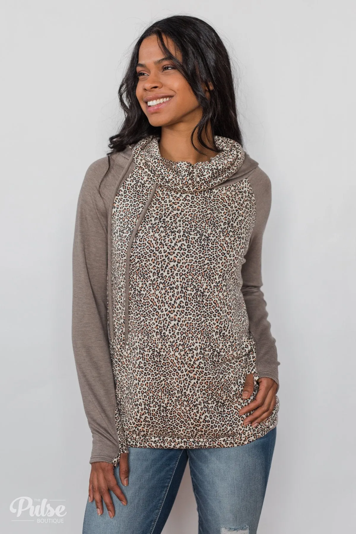 Wild Thing Leopard Hoodie- Mocha