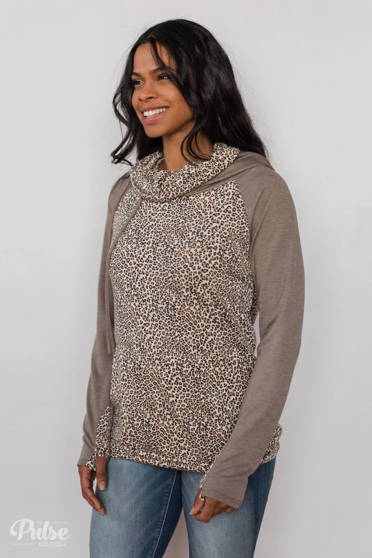 Wild Thing Leopard Hoodie- Mocha