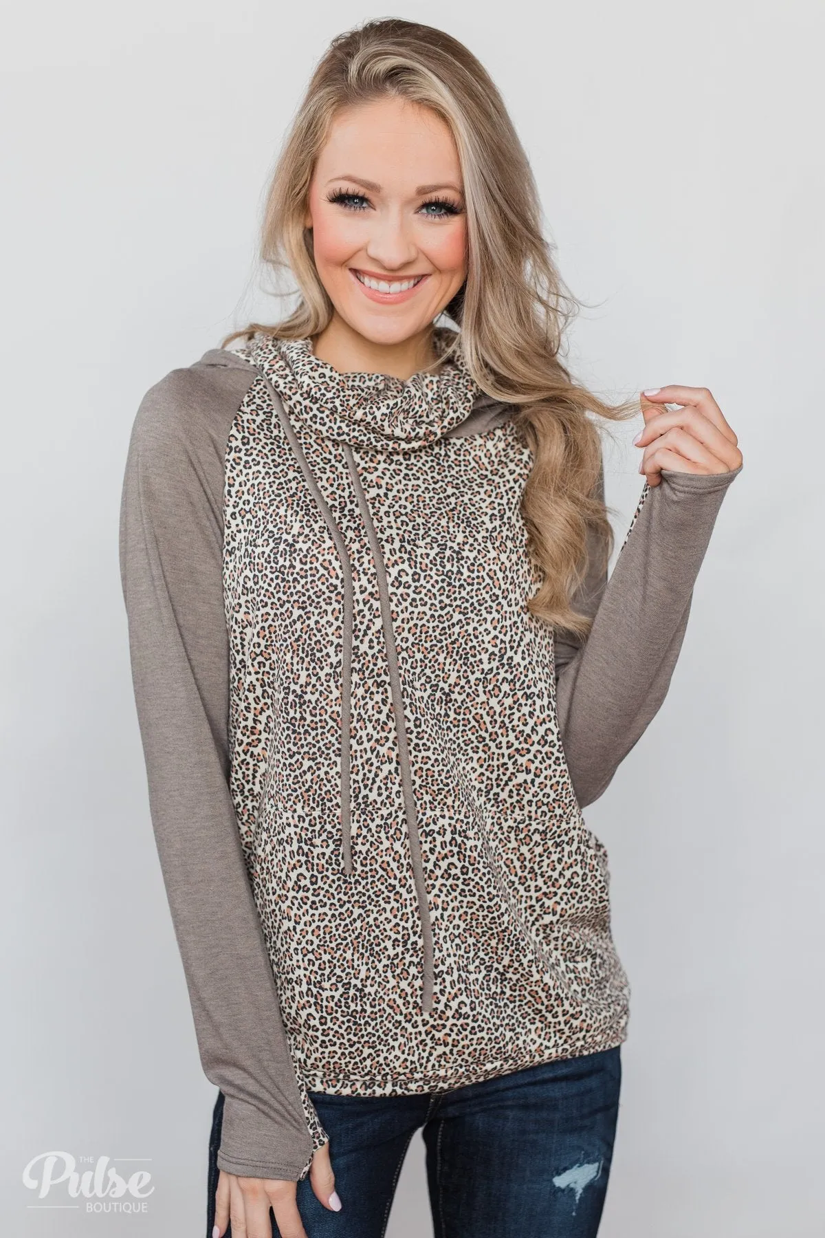 Wild Thing Leopard Hoodie- Mocha
