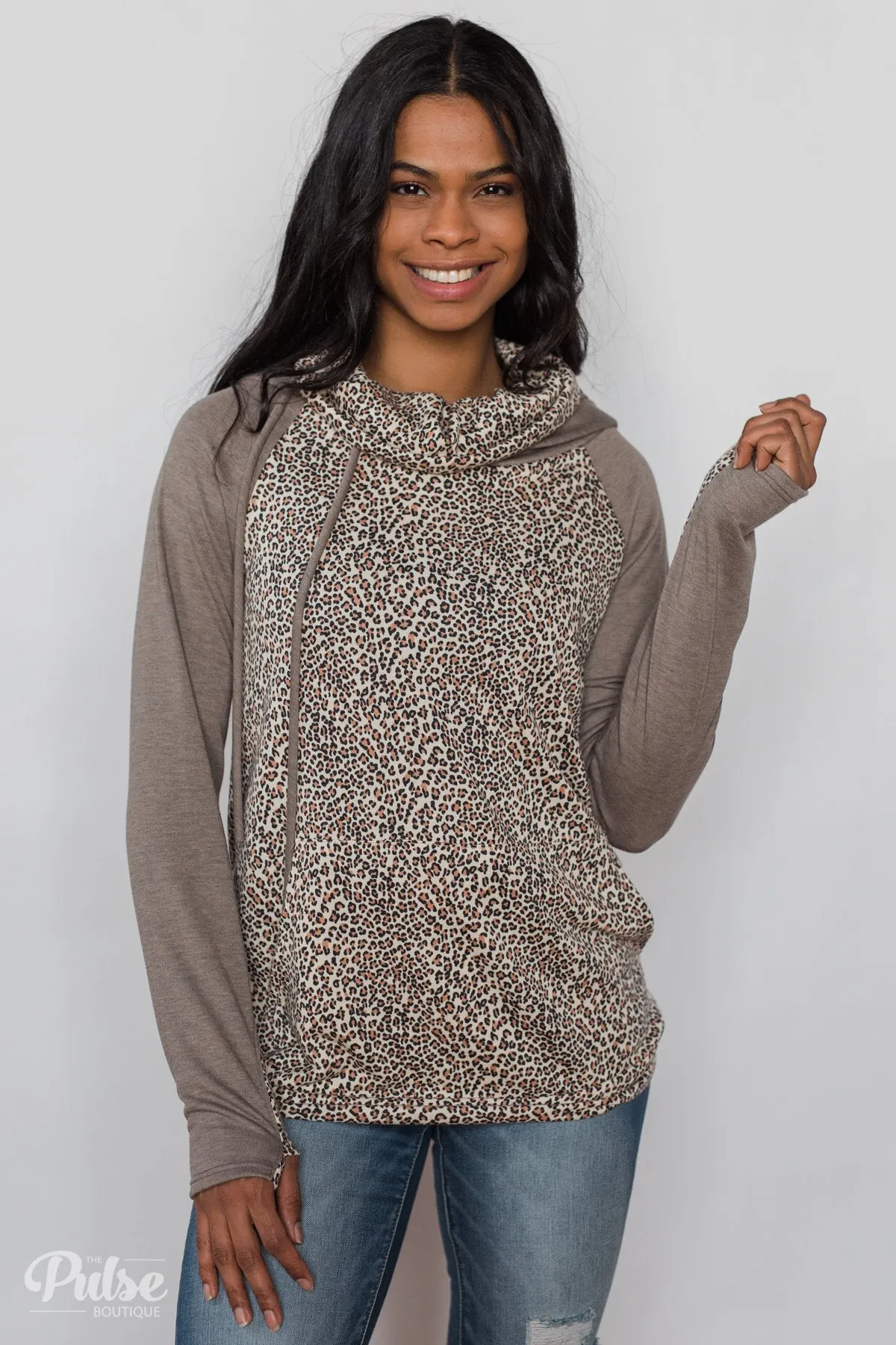 Wild Thing Leopard Hoodie- Mocha