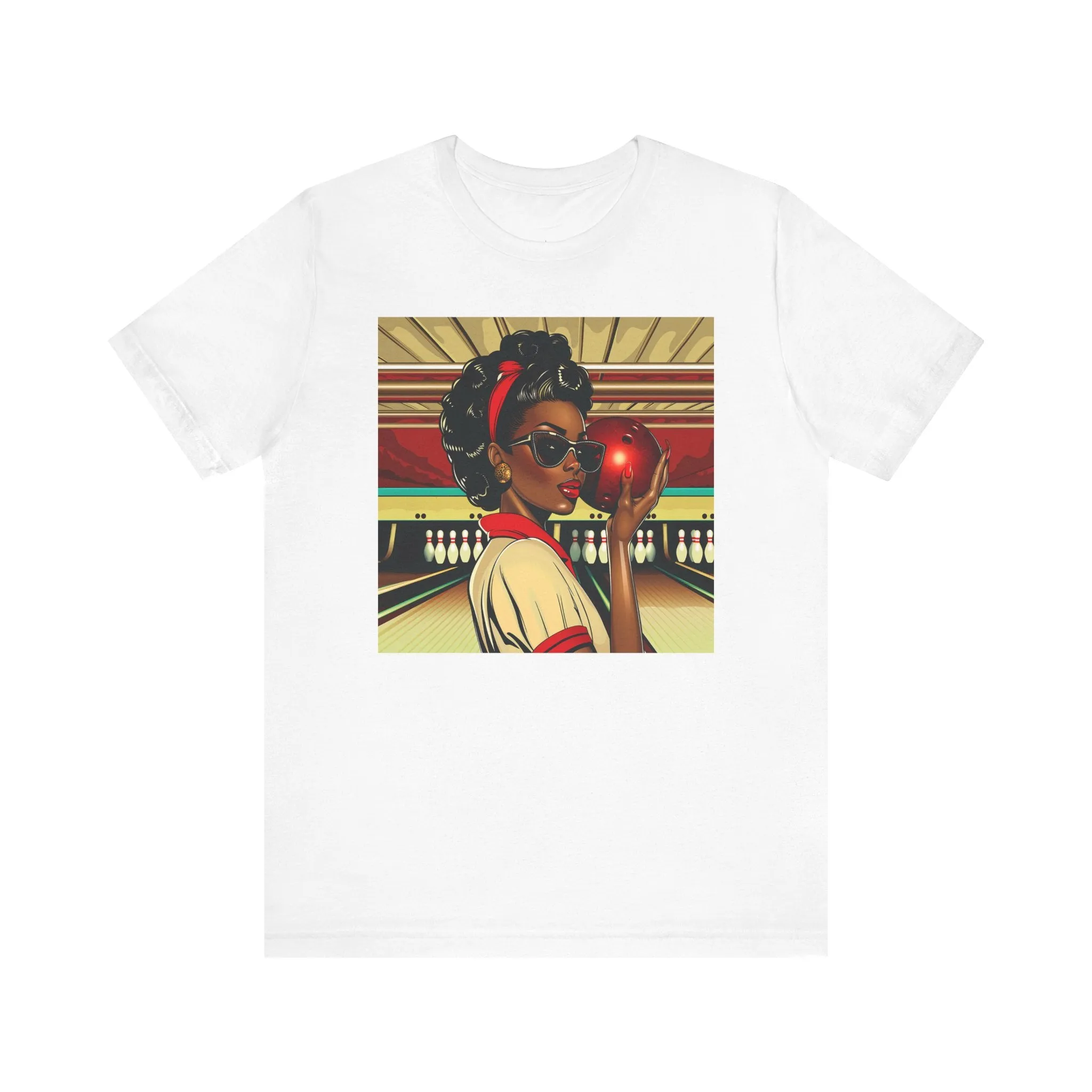 Woman Bowling Shirt African American Woman Tee Retro Pop Art