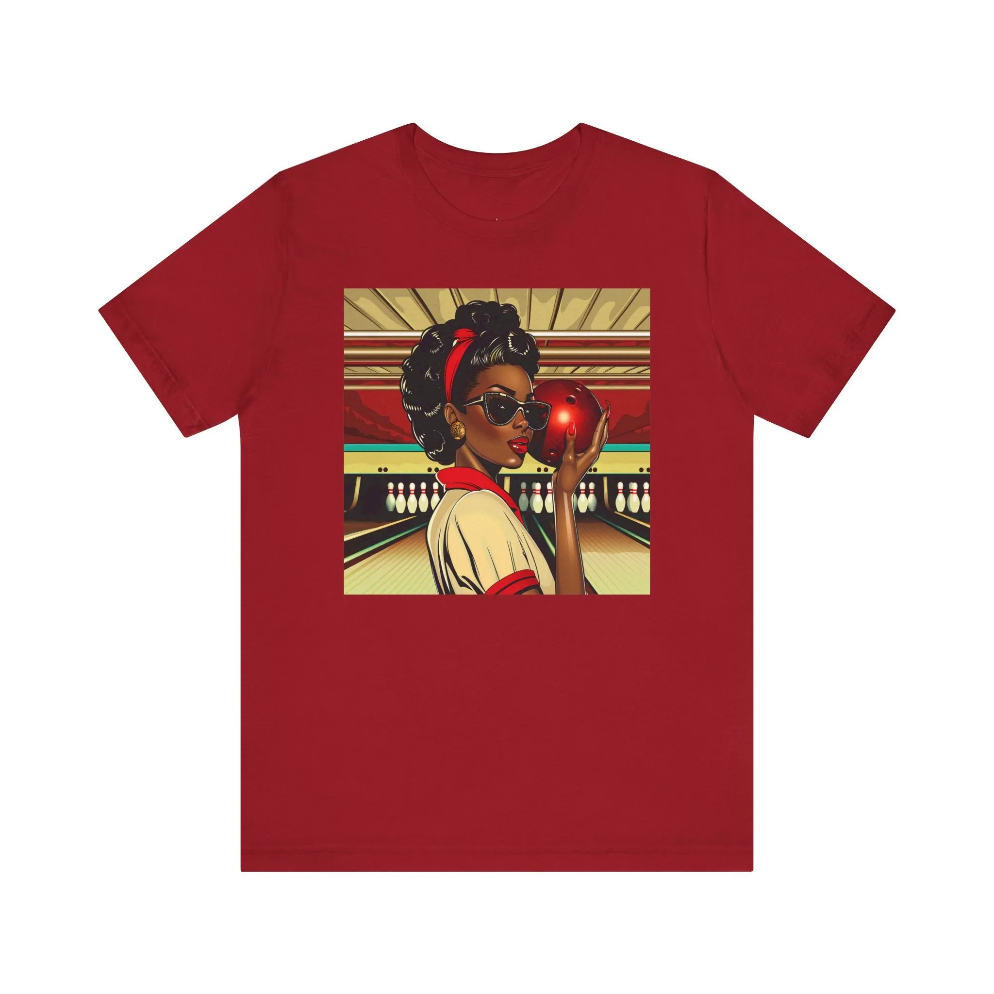 Woman Bowling Shirt African American Woman Tee Retro Pop Art