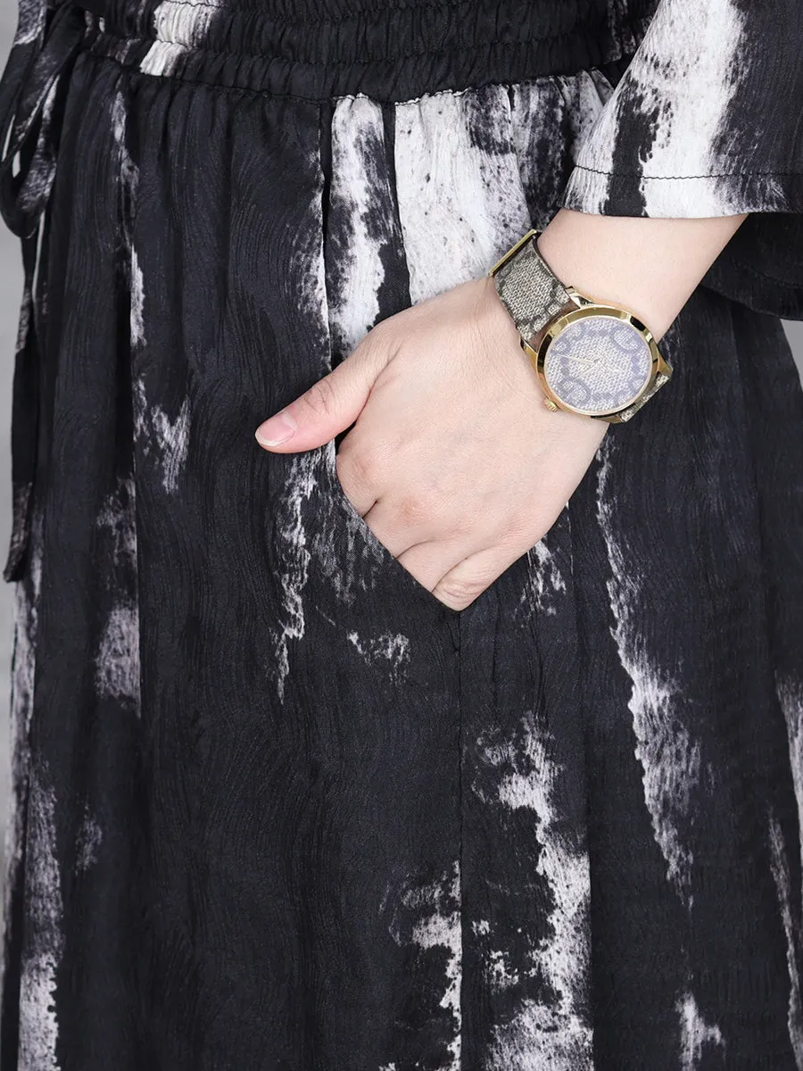 Women Summer Artsy Irregular Hem O-Neck Loose Suits