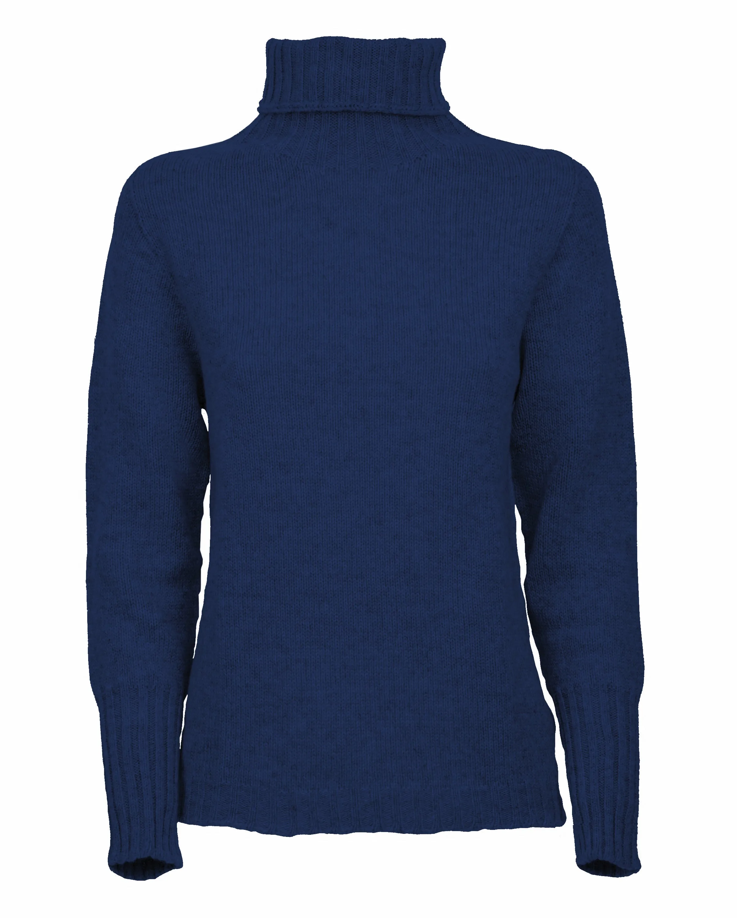 Women's Classic Cashmere Turtleneck Sweater Melange Blue