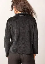 Women's Habitat | Crinkle Velvet Cowl Neck Sweater | Black